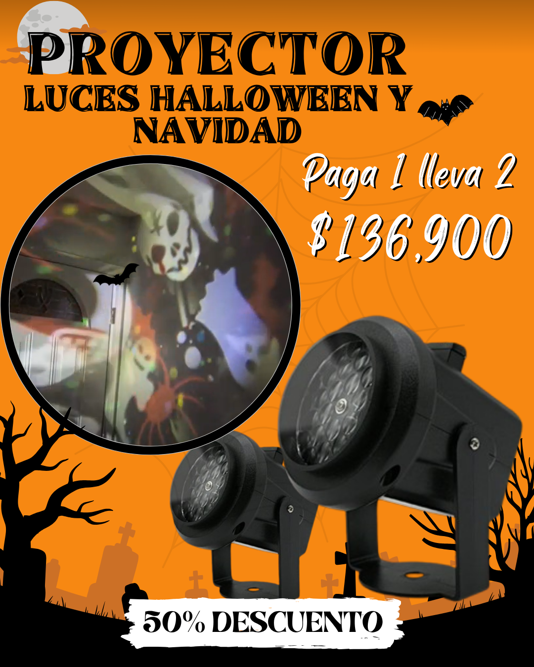 ✨ Decora tu casa en segundos 🎁 2 proyectores por $136.900 + envío gratis